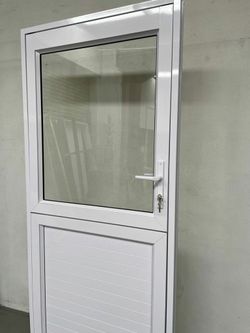 White uPVC Door with Glass Panel