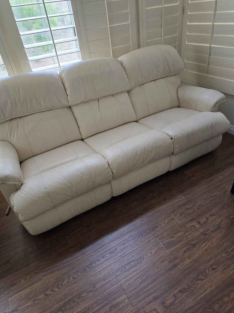 Double Recliner Leather Couch