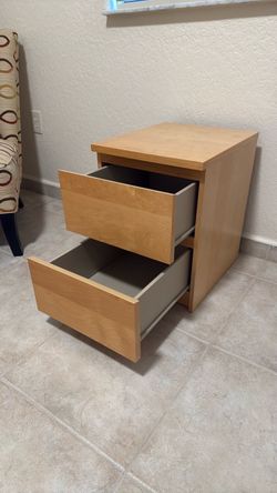 2-Drawer Wooden Nightstand