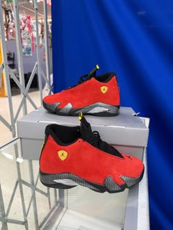 Air Jordan 14 Retro Ferrari Red Suede Sneakers