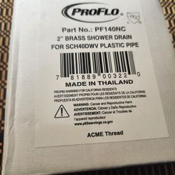 NEW PRO FLO 2" BRASS SHOWER DRAIN