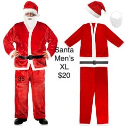 Santa Claus Suit Christmas Costume Adult XL / Traje de Santa Navidad Adulto