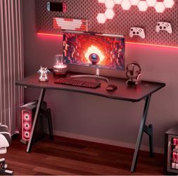 BRAND NEW***40 Inch A-Shaped Gaming Desk with Carbon Fiber Surface, Black