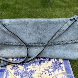 Tiffany & Fred, Blue Leather Purse, Made In France.