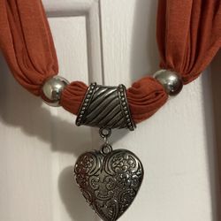 Santa Fe Style Scarf With Silver Jewelry 