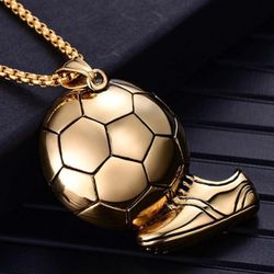 Soccer Charm Necklace For Men's Jewelry 
