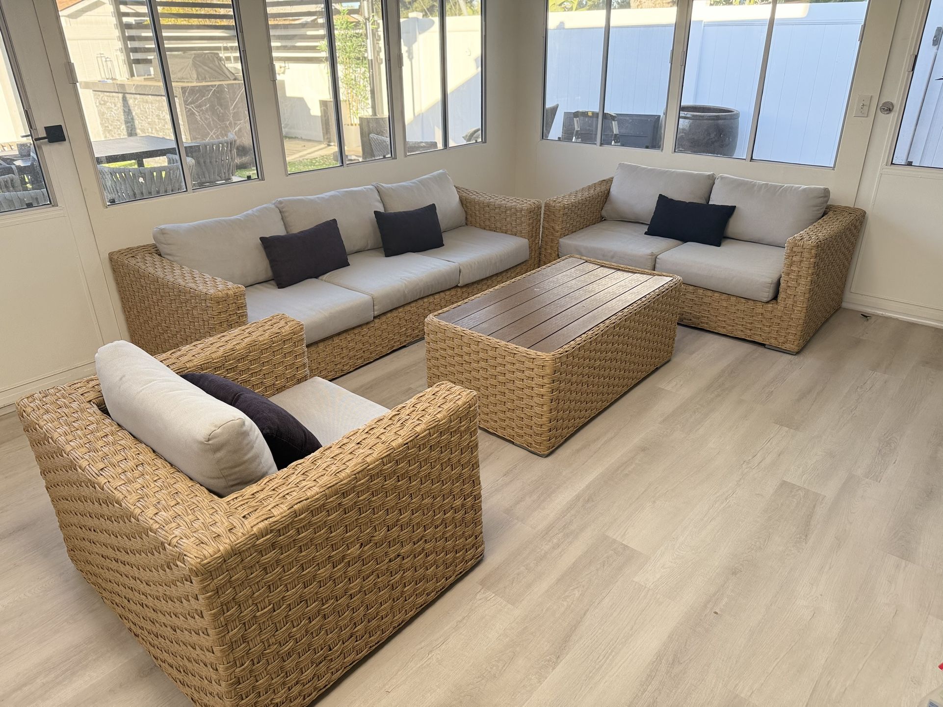 Outdoor Patio Couch Set Teva Furniture Malibu Sofa Set with Cushion