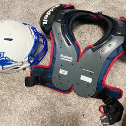 Youth XL Shoulder Pads + Helmet 