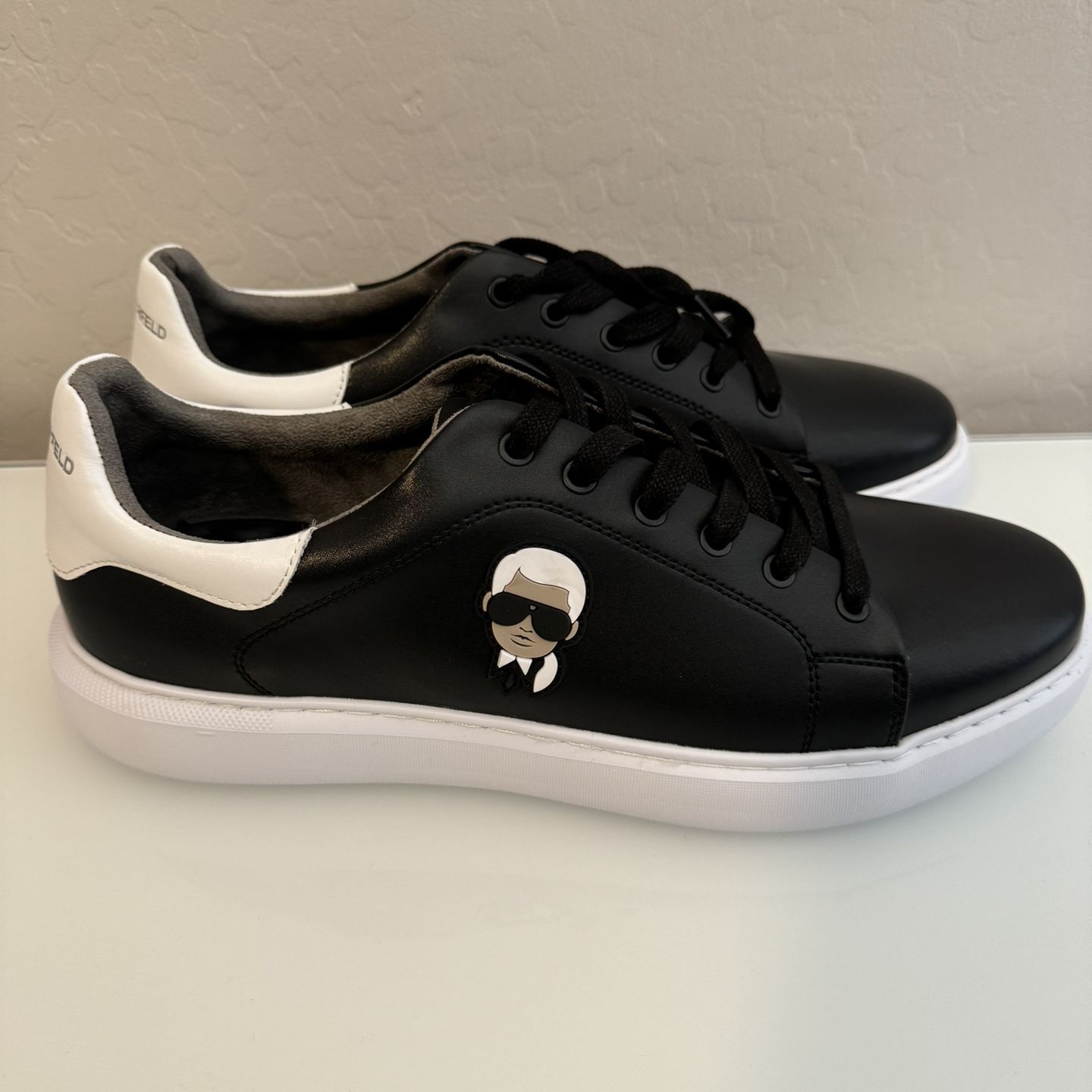 Karl Lagerfeld Paris Black Leather Shoes Designer Sneakers LF1S1107 Men Size 12M Karl Lagerfeld Paris Men main image 4