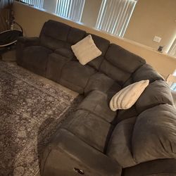 Grey reclining couch