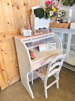 Roll Top Desk and Chair