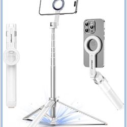 70" Auto-Open Magnetic Tripod for iPhone, MagSafe Selfie Stick with Remote, Portable Phone Stand for Recording, Travel and Vlogging, Compatible with i