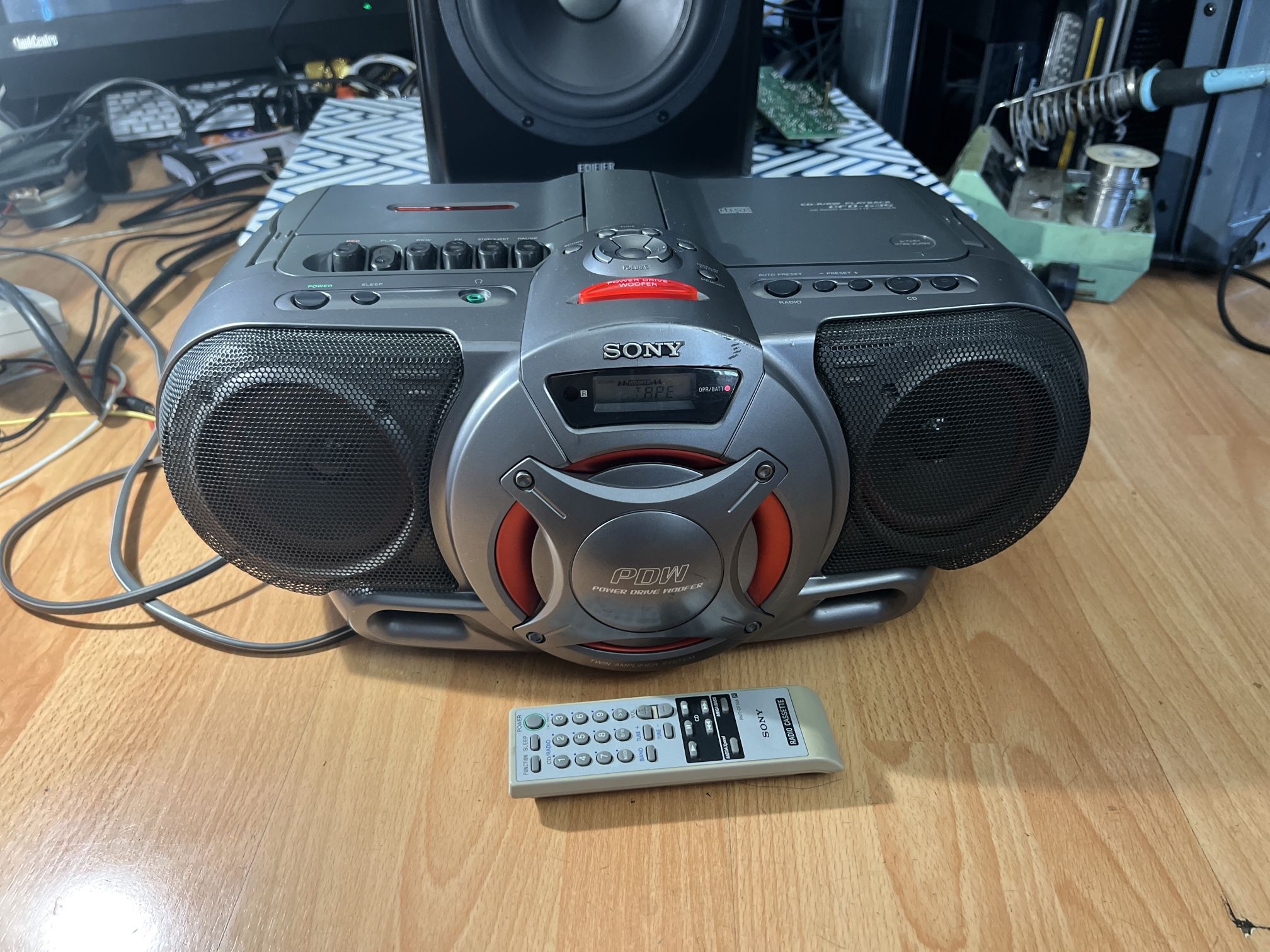 Sony CFD-G35 CD Radio Cassette Boombox PDW Woofer, Tested & Working