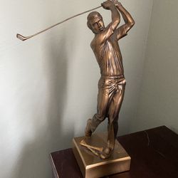 Brass Golfing Statue 17”