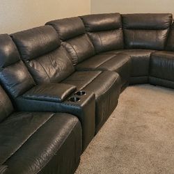 Leather (Real) Sectional Sofa - Moving Sale