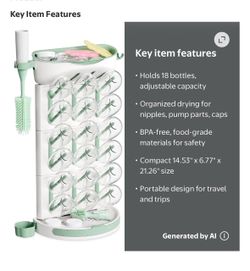 Baby Bottle Drying Rack with Brush Set