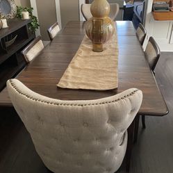 Solid Wood Dining Table Set – Seats 6 