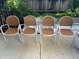 Soren White and Brown Outdoor Patio Dining Chair Set of 4 by Moe’s Collection