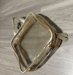 Clear Gold-Trim Mini Backpack / Stadium-Style Bag