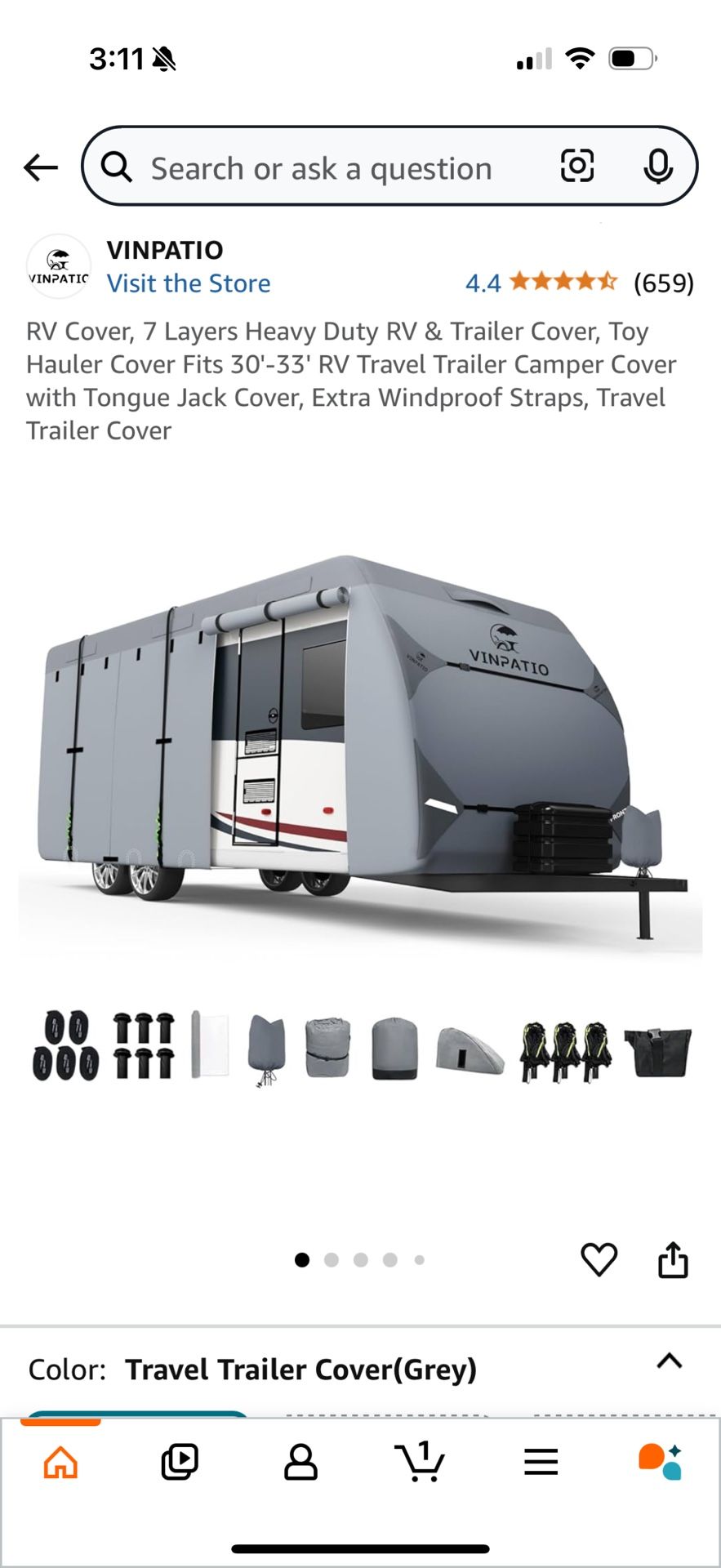 RV travel Trailer Cover 30-33 Ft. NEW IN BOX