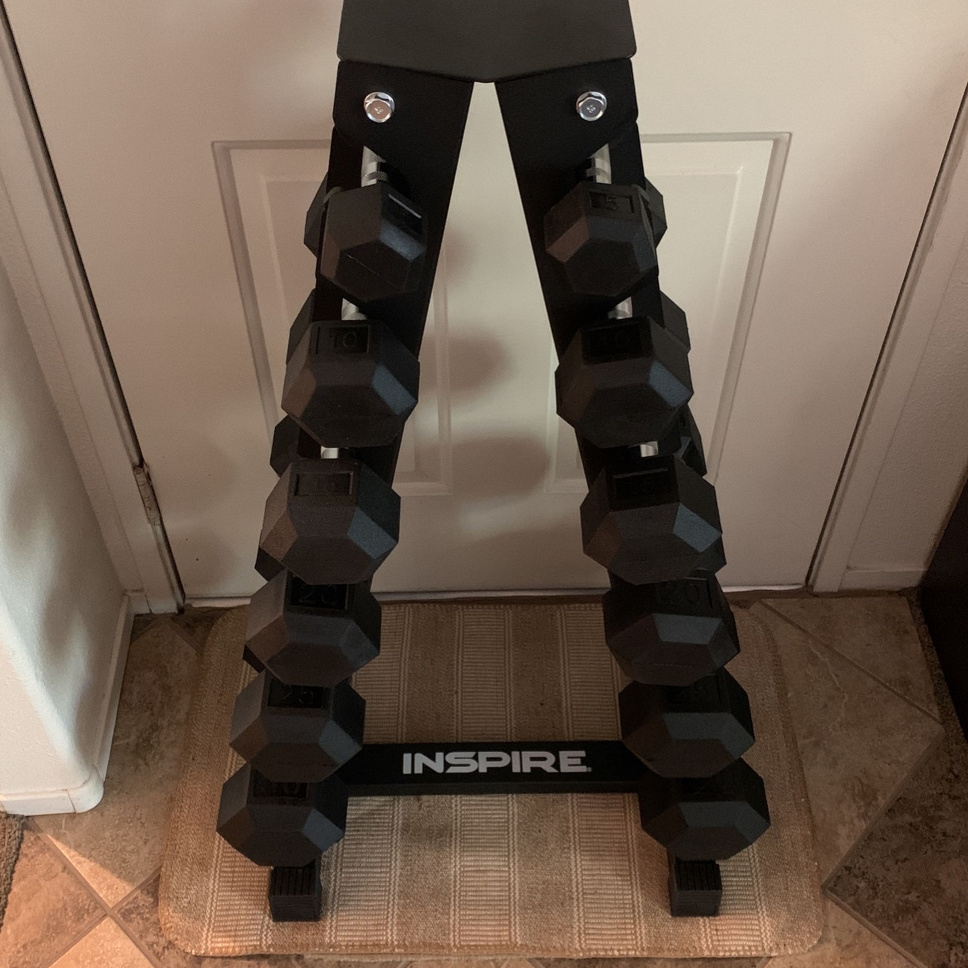 210 Pound Dumbbell Set With Rack