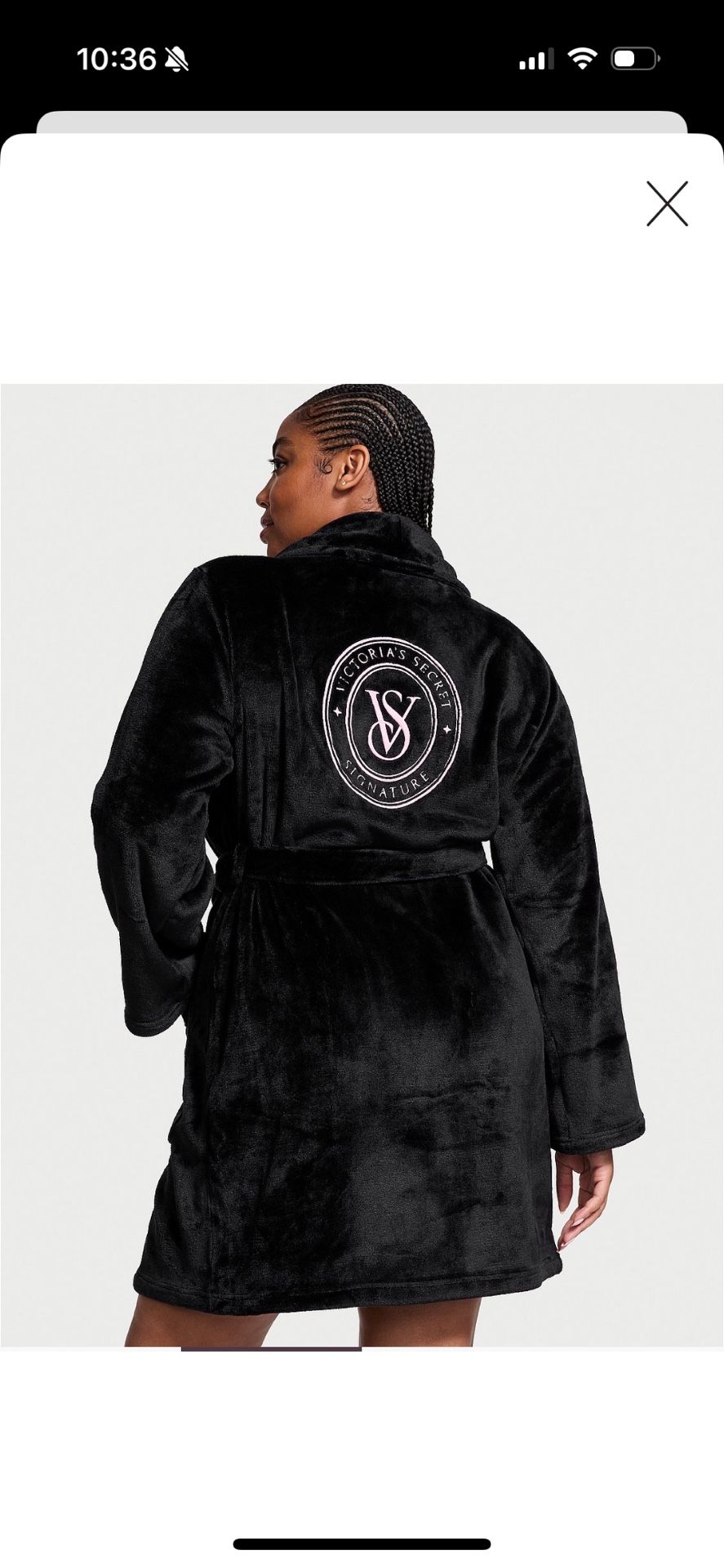 Vs  Cozy Plush Robe Red Or Black M/L 