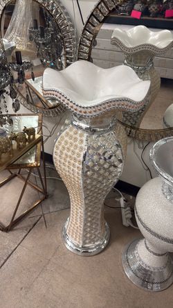 Large Decorative Mosaic Mirror Vase