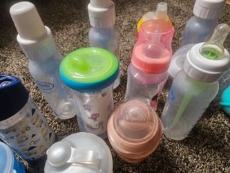 Little water bottles milk bottles   all what u see for 10