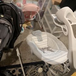 Lightly Used Baby Swings And Two Pairs Of Boots New