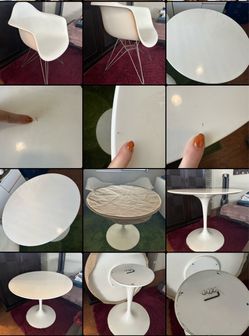 White Tulip DiningTable and Eames-Style Chair Set