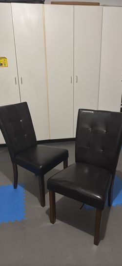 Black leather chairs
