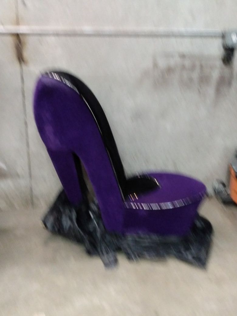 Black And Purple High Heel Shoe Chair