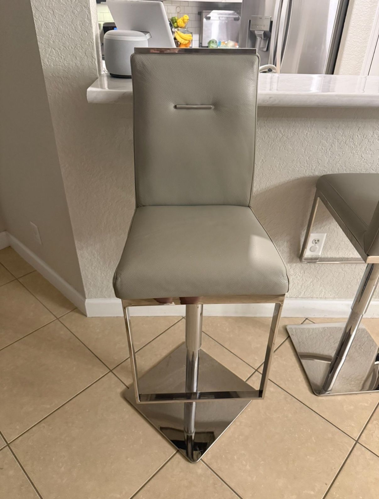 3 Hyde Light Grey Adjustable Stools From El Dorado