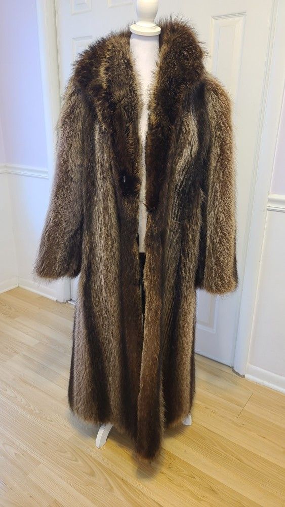 Raccoon Fur Coat The Evans Collection L