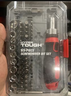 Hyper tough 65-piece screwdriver bit set