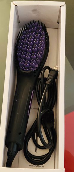 Hair brush straightener