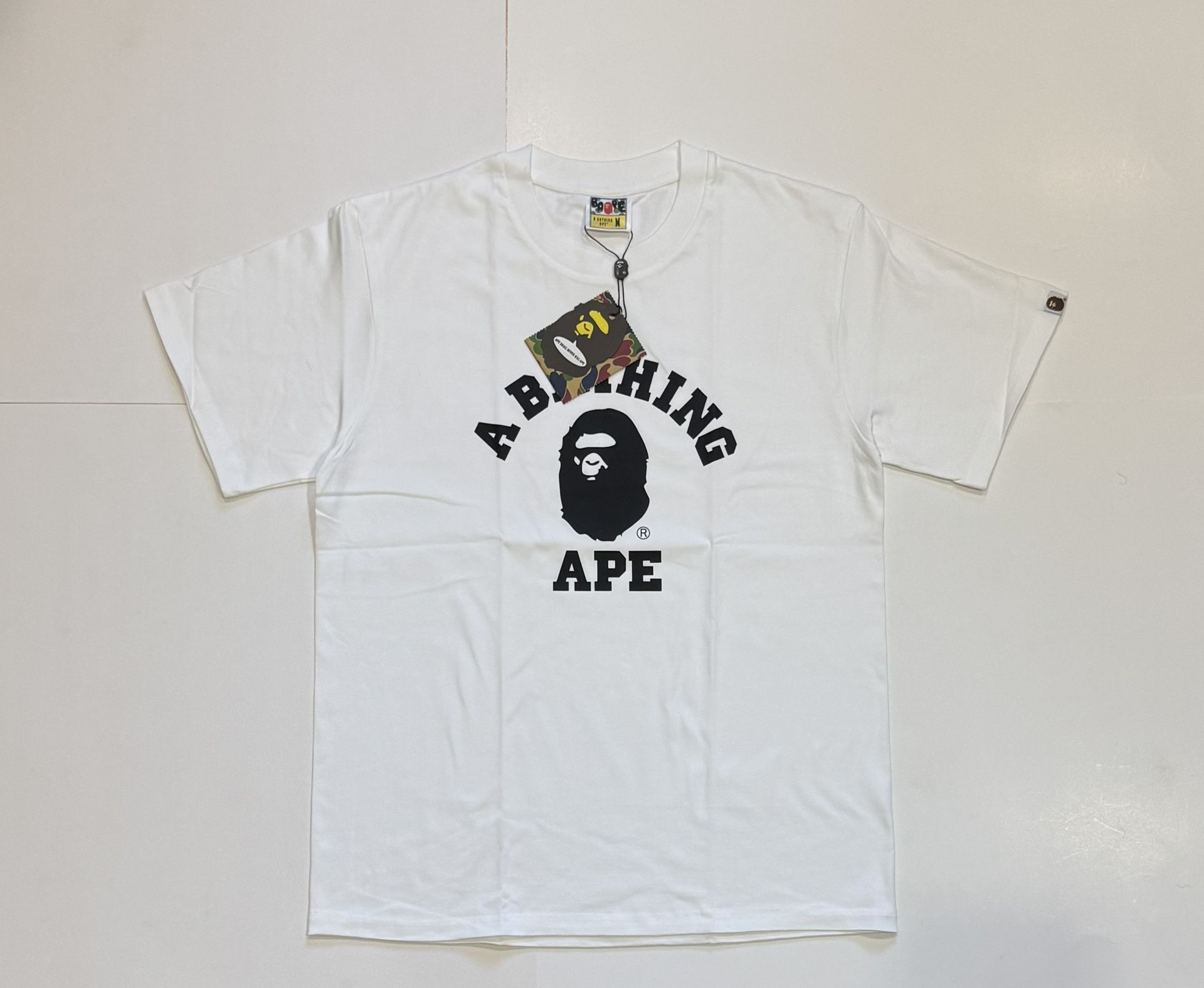 Bape T-Shirt White & Black Size Small