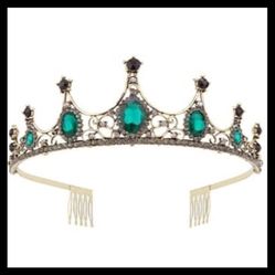 Green Jeweled Crown Tiara