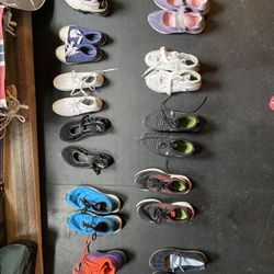 Assortment of sneakers and shoes