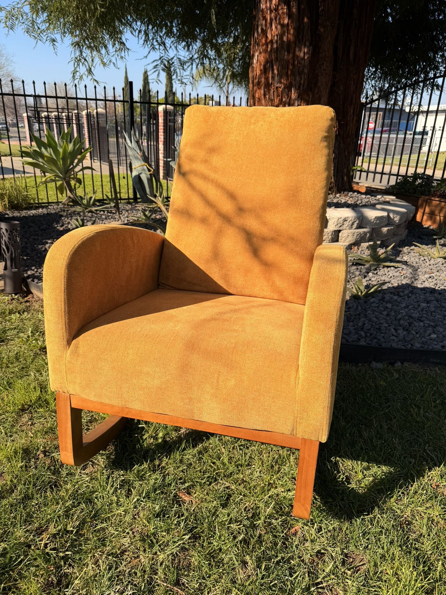 MCM golden Yellow Rocking Chair