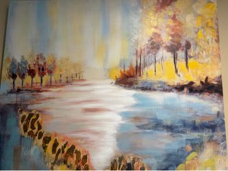 Abstract Autumn Canvas Painting