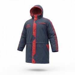 Vintage 1990's Umbro Bench Jacket Coat Retro Style Nylon Black Red Unisex Size M