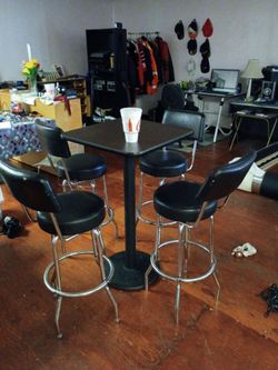 Bar height table and chairs