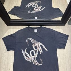 Vintage / Y2K Rare Grail Korn Skeleton Hands SpellOut Tour Shirt 