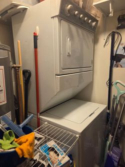 Stackable washer & gas dryer. Will not be available until 4 pm, June 26th.