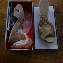 Coach Karen Soft Nappa Sand Color Knotted Slides Sandals - Size 11 Brand New 