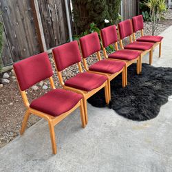 6 Mid Century Modern Vintage Bentwood Wood Dining Side Chair Set