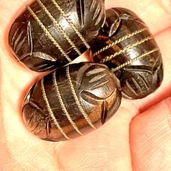 Lot Of 9 Wire Embellished Brown Beads