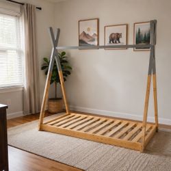 Wooden Teepee Bedframe- Twin Size For Kids
