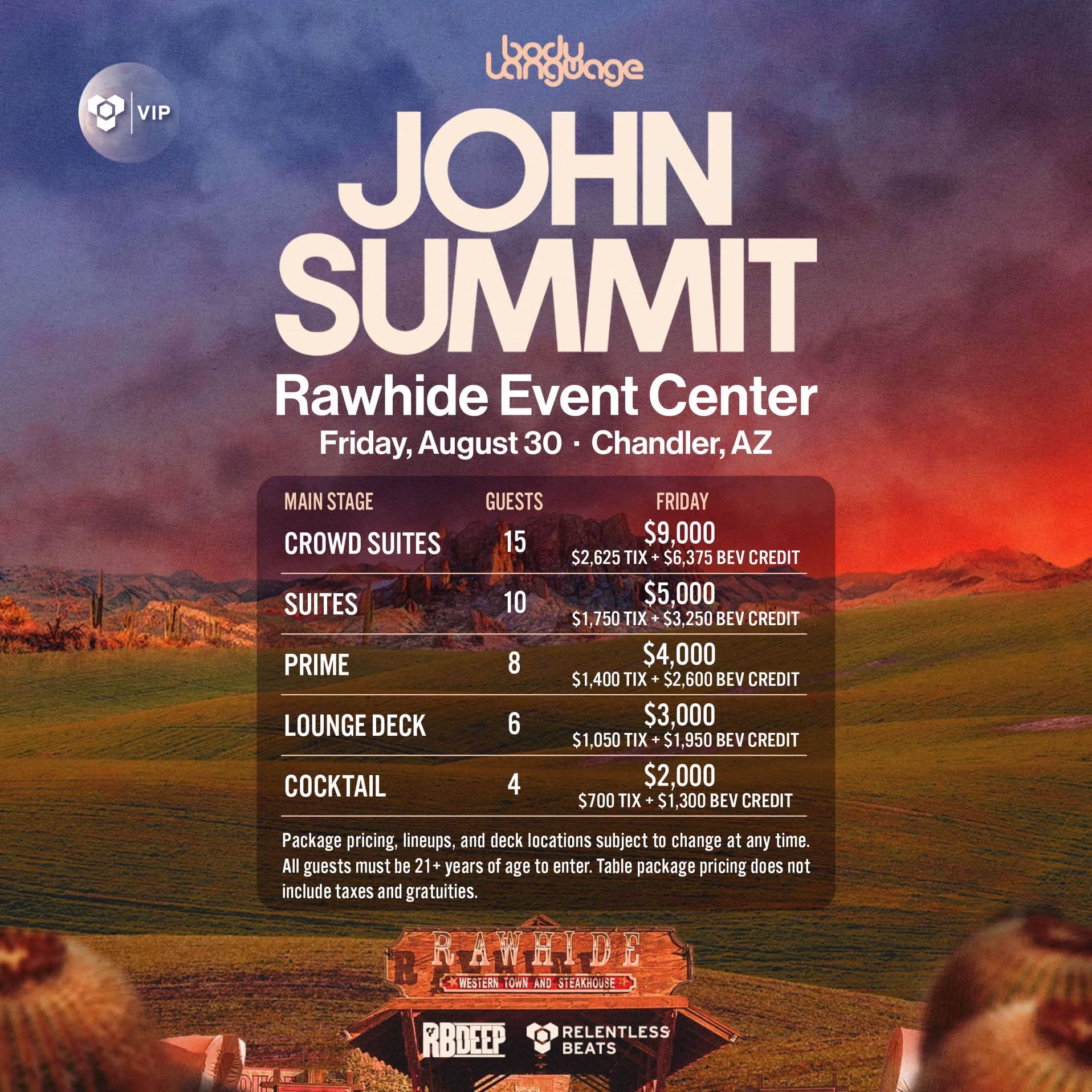 John Summit VIP Tables
